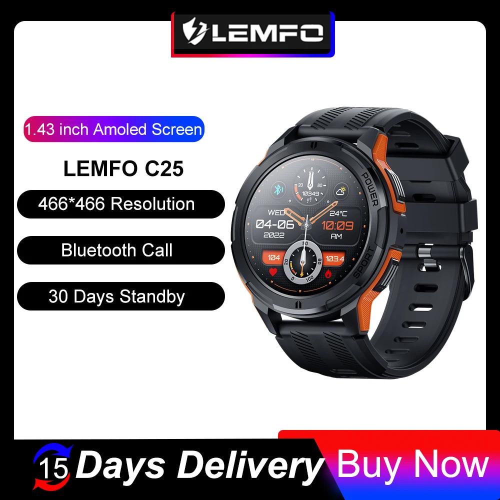 LEMFO  Amoled Ʈ ġ Ʈ ġ, 2023 1ATM   ȭ, 1.43 ġ HD 466*466 ȭ, 100 +  30 , C25